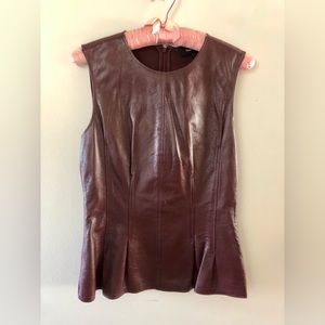 Theory Leather sleeveless top, sz 2